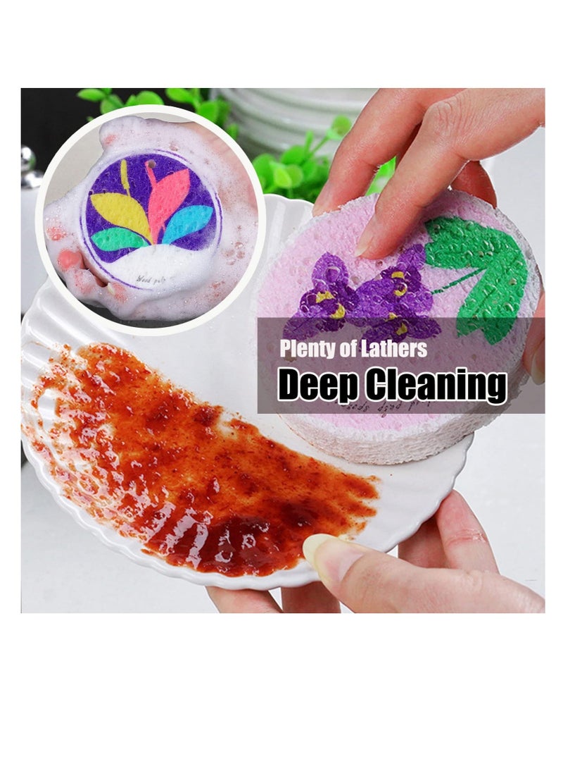 Beauenty Compressed Wood Pulp Dish Sponge, 12 Pcs Reusable Dish Sponge, 100% Biodegradable Natural Scrubber Sponge, Good for Kitchen、 Bathroom and Cars - Image 4