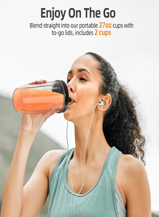 Lampick Smoothie Blender, 1300W Personal Blender for Smoothies, Shakes and Nutrient Extractions with 2pcs BPA-Free 27oz Portable Blender To-Go Bottles - Image 4