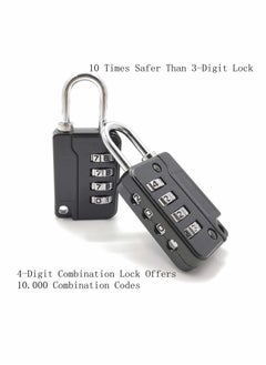 Y&D Luggage Locks, 5 Pcs Travel Suitcase Lock, 4 Digit Combination Padlocks for School Gym Lockers, Tool Boxes, Fences, Buckle Cabinets, Safe Resettable Lock  - Image 2