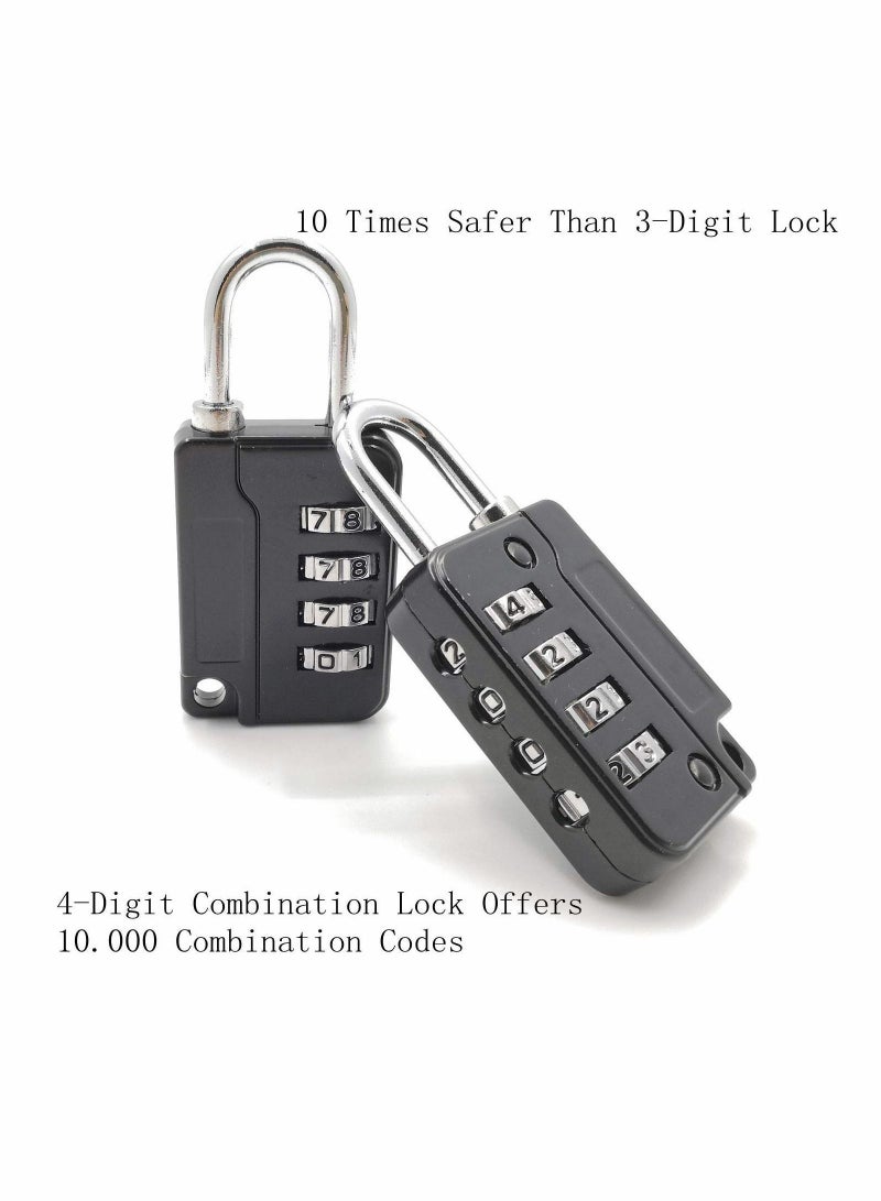 Y&D Luggage Locks, 5 Pcs Travel Suitcase Lock, 4 Digit Combination Padlocks for School Gym Lockers, Tool Boxes, Fences, Buckle Cabinets, Safe Resettable Lock  - Image 2