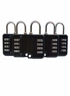 Y&D Luggage Locks, 5 Pcs Travel Suitcase Lock, 4 Digit Combination Padlocks for School Gym Lockers, Tool Boxes, Fences, Buckle Cabinets, Safe Resettable Lock  - Image 1
