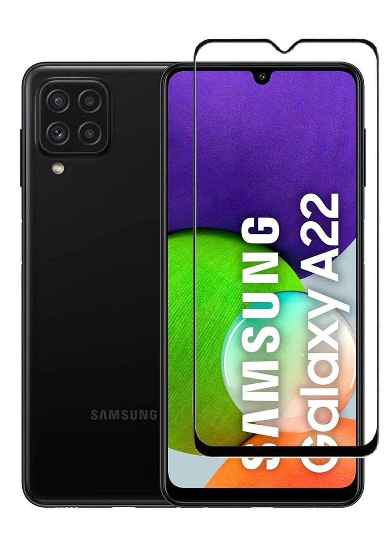 AINA Tempered Glass Screen Protector 5D Designed For Samsung Galaxy A22 Full Glue Edge to Edge Full Screen Coverage And Bubble Free - Image 1