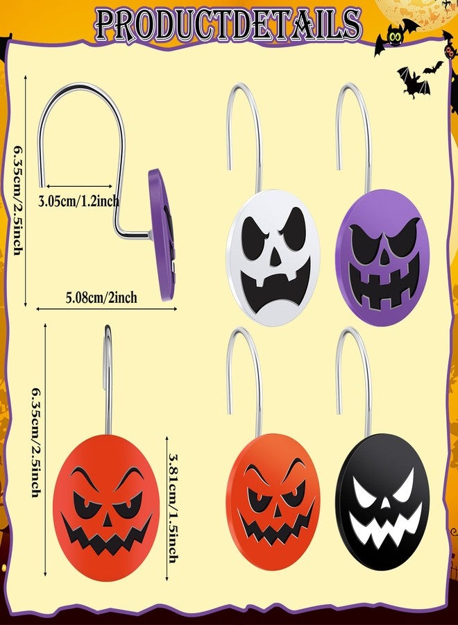 Capoda 12 Pcs Halloween Shower Curtain Hooks Bathroom Decor Stainless Steel Skull Curtain Hangers Skeleton Bathroom Shower Rings for Halloween Home Accessories - Image 3