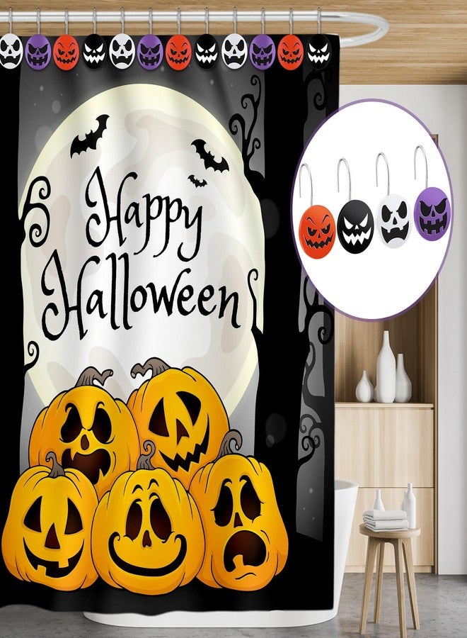 Capoda 12 Pcs Halloween Shower Curtain Hooks Bathroom Decor Stainless Steel Skull Curtain Hangers Skeleton Bathroom Shower Rings for Halloween Home Accessories - Image 5