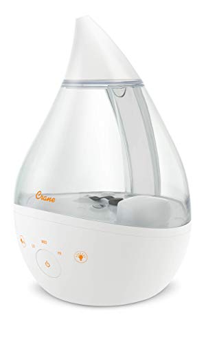 Crane White Drop 4 in 1 Ultrasonic Cool Mist Top Fill Humidifier with Sound Machine, 1 Gallon Tank, For Large Rooms, Clear and White, Baby Nursery Humidifier - Image 3