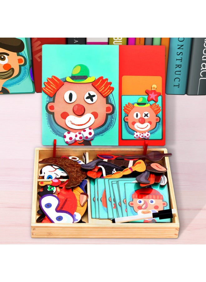 Children's Early Education Educational Puzzle Magnetic Puzzle Magnetic Paste Dress 3-6 Years Old Kindergarten Toy Spelling Music Customization-Color:Princess Dress Up Puzzle Magnetic Sticker  - Image 3