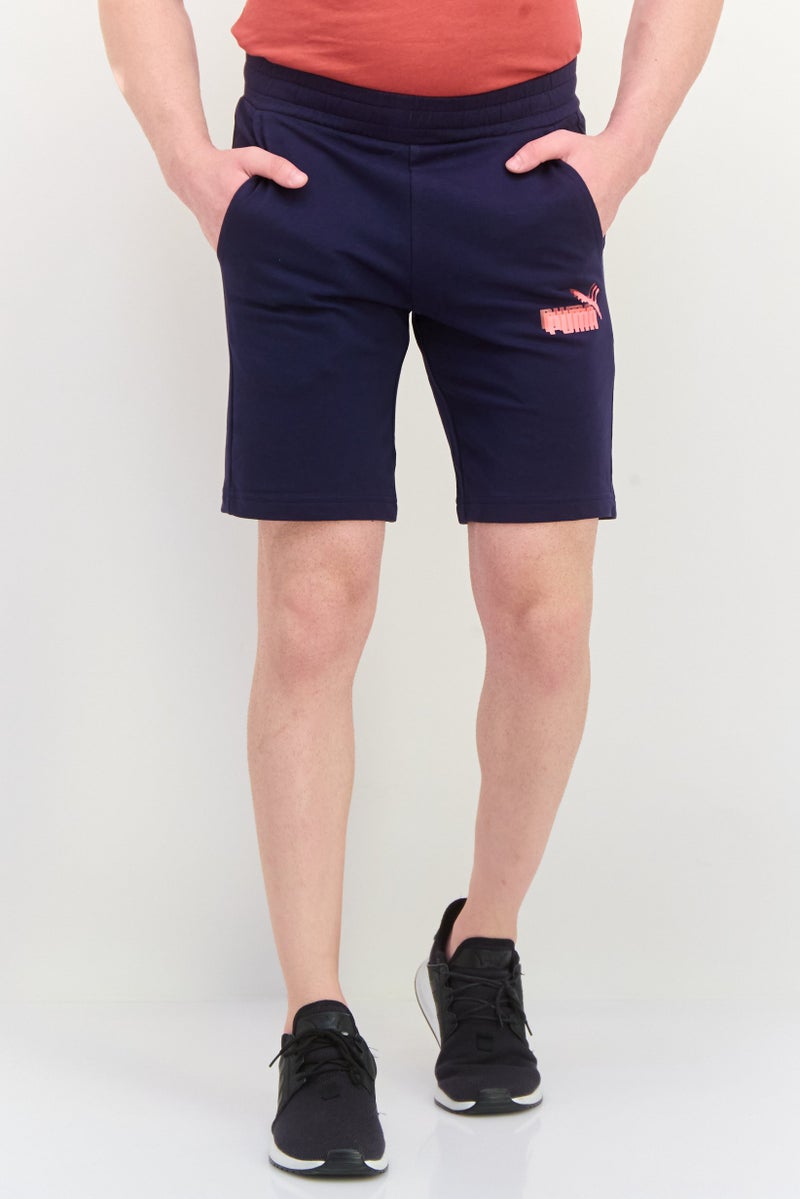 PUMA شورتات رياضية للرجال مع حبل سحب، خارجي، لون كحلي - Image 1