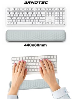ARNOTEC Ergonomic Memory Foam Wrist Rest for Keyboard – Massage Textured Support Pad, Slow Rebound, Breathable, Non-Slip Base, Large Size (440×80×20mm) – for Office, Gaming & Typing  - Image 1