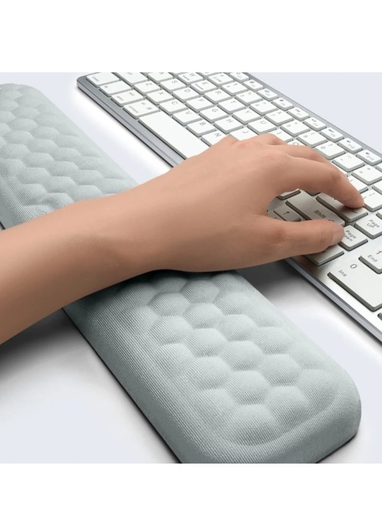 ARNOTEC - Ergonomic Memory Foam Wrist Rest for Keyboard – Massage Textured Support Pad, Slow Rebound, Breathable, Non-Slip Base, Large Size (440×80×20mm) – for Office, Gaming & Typing - Image 1