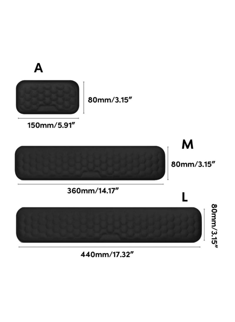 ARNOTEC - Ergonomic Memory Foam Wrist Rest for Keyboard – Massage Textured Support Pad, Slow Rebound, Breathable, Non-Slip Base, Large Size (440×80×20mm) – for Office, Gaming & Typing - Image 1