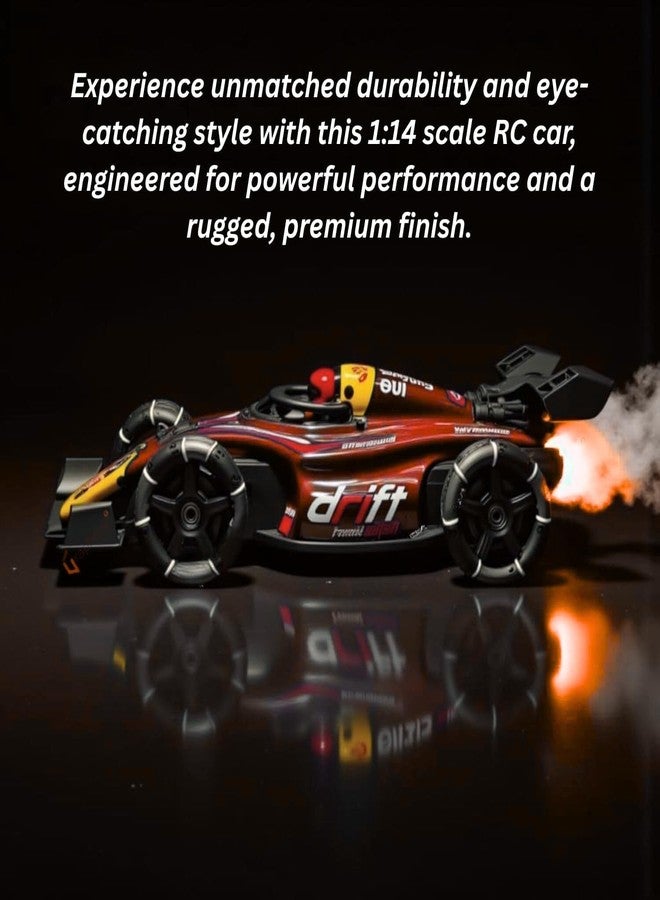 Storio RC 4x4 Formula F1 Drift Smoke Car 1:14 Scale | Hand Gesture Sensor & Remote Control | 2.4GHz High Speed Racing Car with 360° Spin, Lights, Music & Smoke | Toy for Boys & Girls 4+ - Image 2