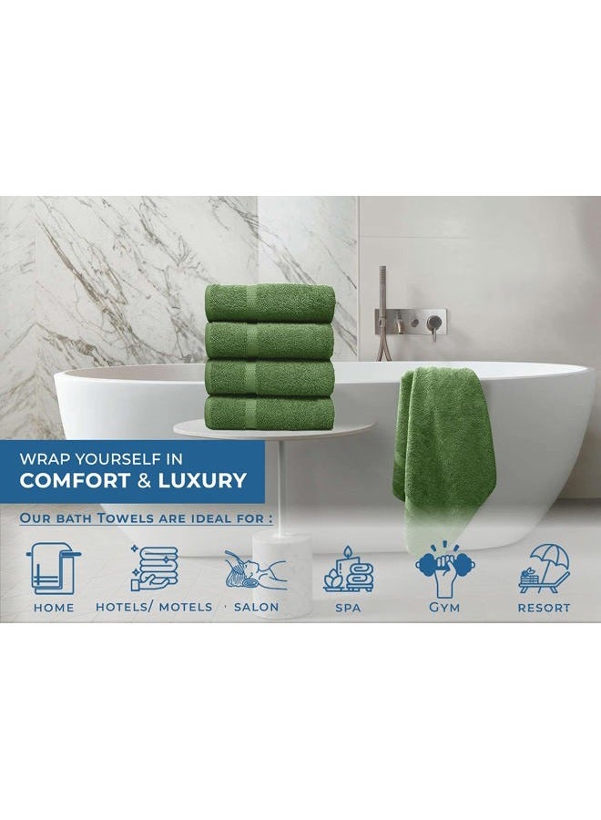 DAN RIVER Bath Towels Set of 4, 27 x 54 Inches, 100% Cotton, Larger & Lighter Weight, Quicker to Dry, Super Soft and Absorbent, Ideal Large Bath Towel for Daily Use, Sage Green - Image 5