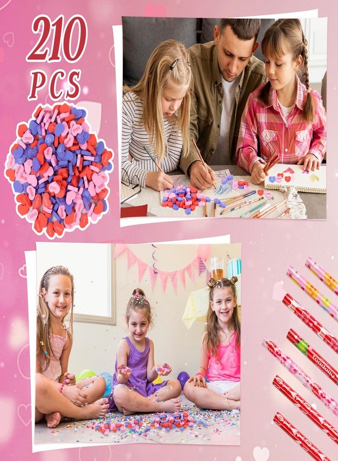FOIMAS Valentine's Day Erasers Conversation 210pcs Heart Mini Erasers Bulk Novelty Pencil Eraser for Valentine's Day Party Gift Filling Classroom School Rewards - Image 5