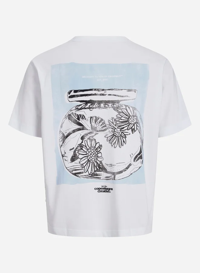 جاك اند جونز Graphic Print Crew Neck T-Shirt