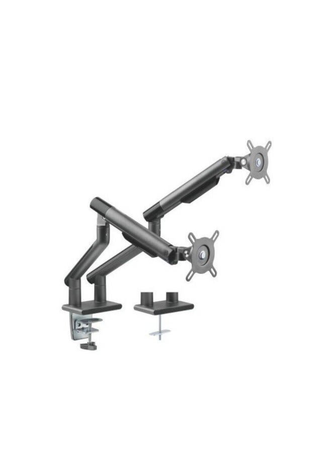 Newstar 91-LDT49C024 Dual Slim Aluminum Spring-Assisted Monitor Arms, Fits 17" to 32" Screen, 9kg Max Weight, 180° Rotation Stop, Cable Management, Tension Indicator, Black | 91-LDT49C024 - Image 1