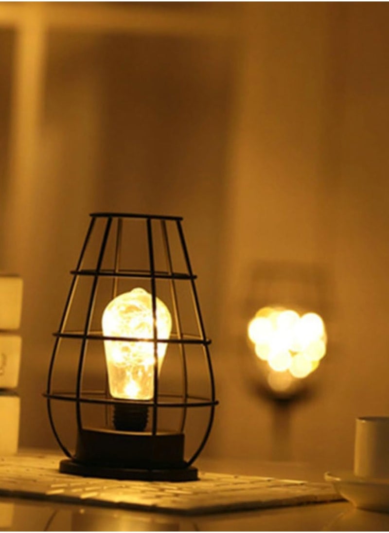 Table Lamp Metal Cage Battery Operated LED Lantern Light with Cordless Lamp Outdoor Table Lamps for Patio Bedroom Living Room Indoors Decorative Light Black - pzsku/ZBBA4C4055008BE7F41F9Z/45/_/1738394202/6cb9e260-eb25-4cc3-b362-63e99608297e