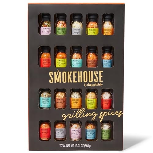 Thoughtfully Smokehouse by Thoughtfully Ultimate Grilling Spice Set, Grill Seasoning Gift Set Flavors Include Chili Garlic, Rosemary and Herb, Lime Chipotle, Cajun Seasoning and More, Pack of 20 - Image 1