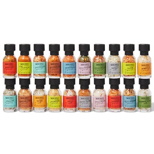 Thoughtfully Smokehouse by Thoughtfully Ultimate Grilling Spice Set, Grill Seasoning Gift Set Flavors Include Chili Garlic, Rosemary and Herb, Lime Chipotle, Cajun Seasoning and More, Pack of 20 - Image 2