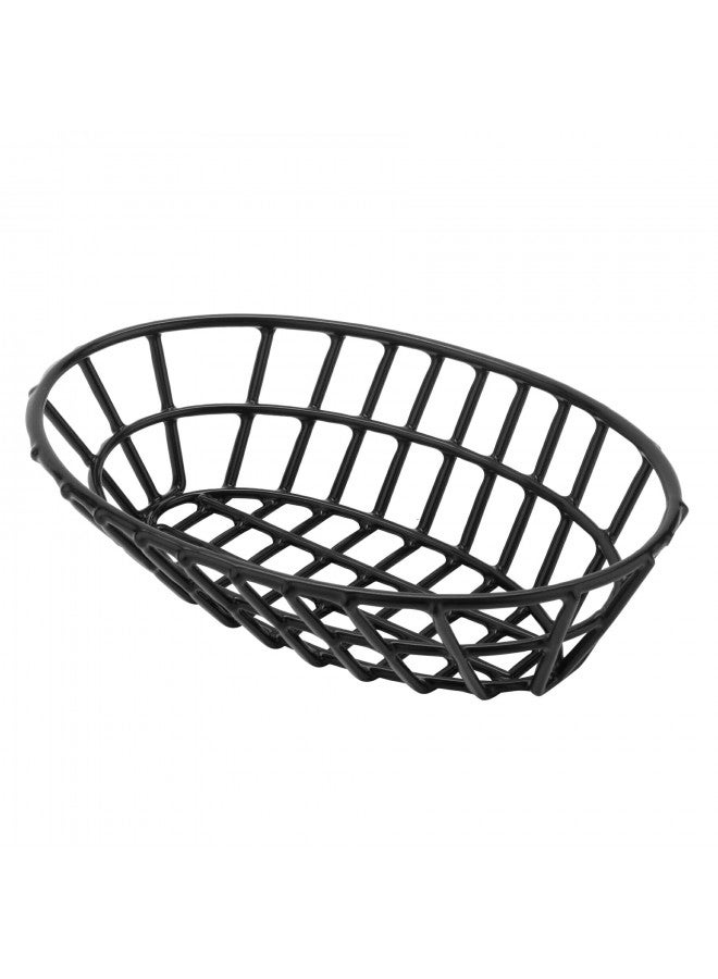 Get G.E.T. 4-34412 Black Oval Metal Wire Basket Iron Polyethylene Coated Wire Baskets Collection - Image 4