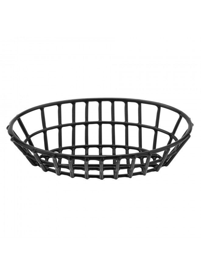 Get G.E.T. 4-34412 Black Oval Metal Wire Basket Iron Polyethylene Coated Wire Baskets Collection - Image 1