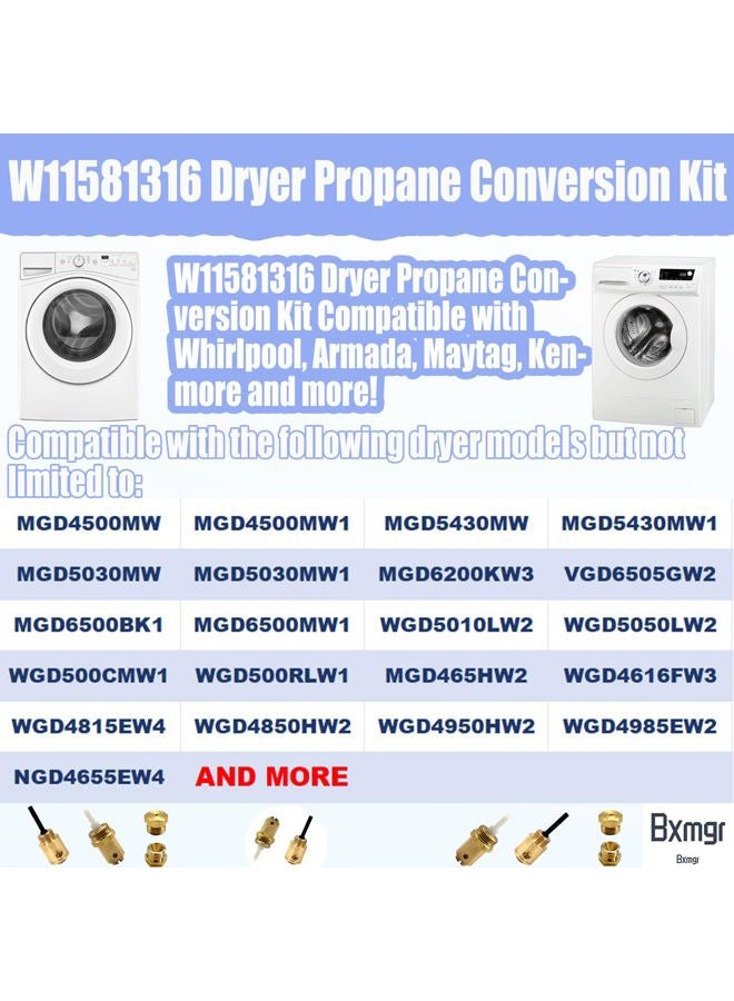 Bxmgr W11581316 Dryer Propane Conversion Kit For 29-Inch Dryers, Compatible With Whirlpool, Armada, Maytag, Kenmore Dryers, Replacement For W11581317, W10606694A, W10307153, 1 LPG Kit, 3 Year Warranty - Image 3