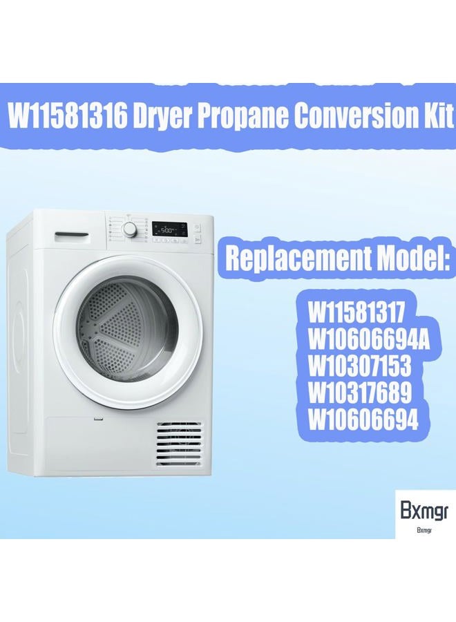 Bxmgr W11581316 Dryer Propane Conversion Kit For 29-Inch Dryers, Compatible With Whirlpool, Armada, Maytag, Kenmore Dryers, Replacement For W11581317, W10606694A, W10307153, 1 LPG Kit, 3 Year Warranty - Image 2