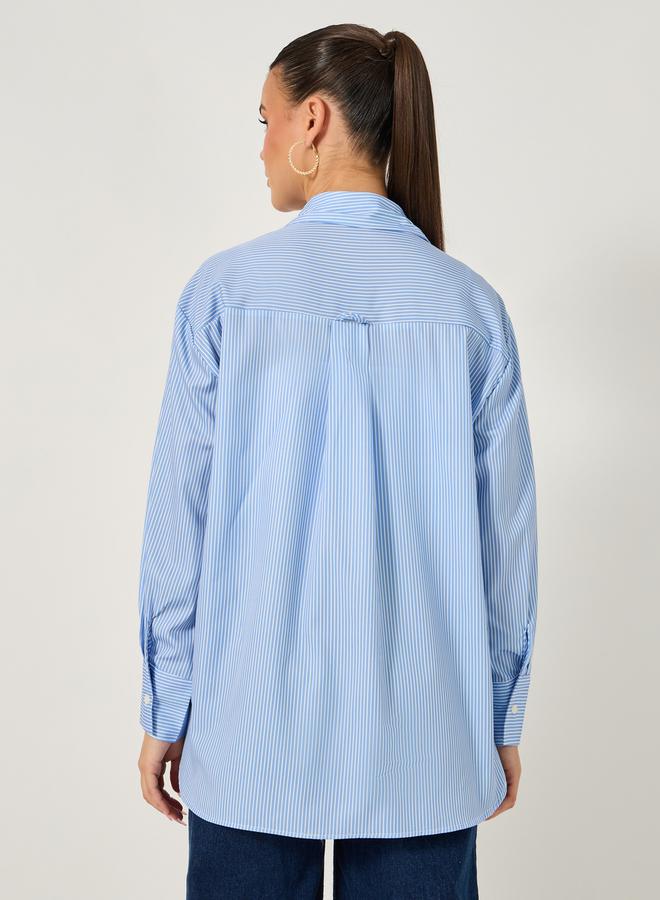 Styli Long Sleeves Oversized  Floral Printed Collared Shirt  - Image 5