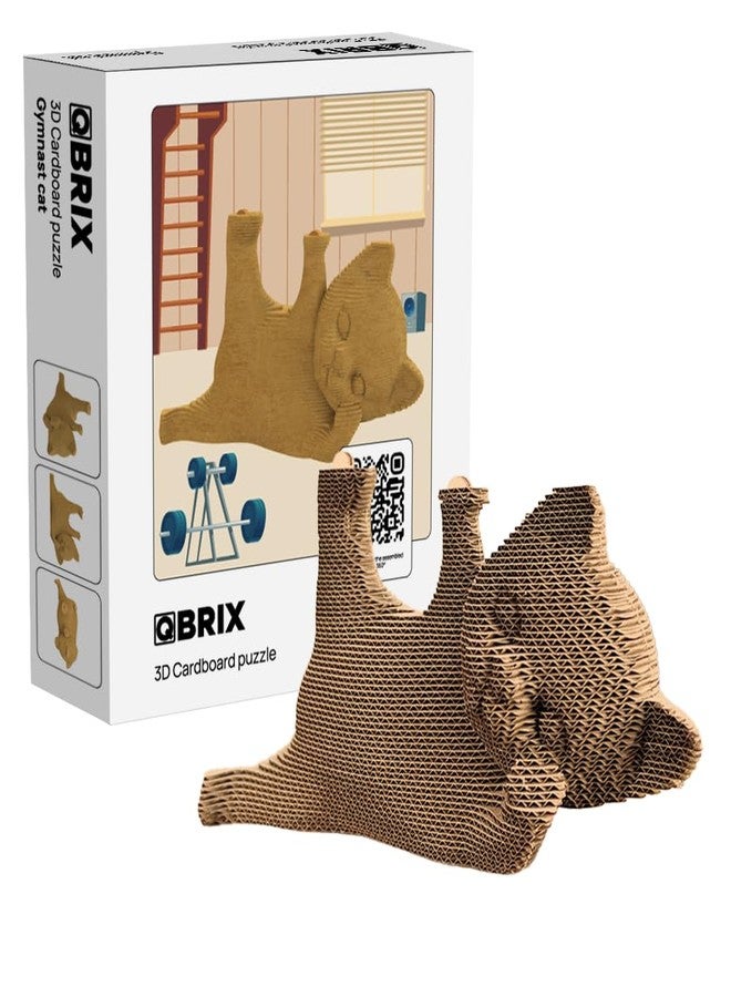 QBRIX Gymnast Cat 3D Puzzles for Adults, 3D Model Kit for Teens, DIY Crafts for Home Decor, Universal and Original Gift, Cardboard Model Building Kit, 14+ Craft Kit - Image 1