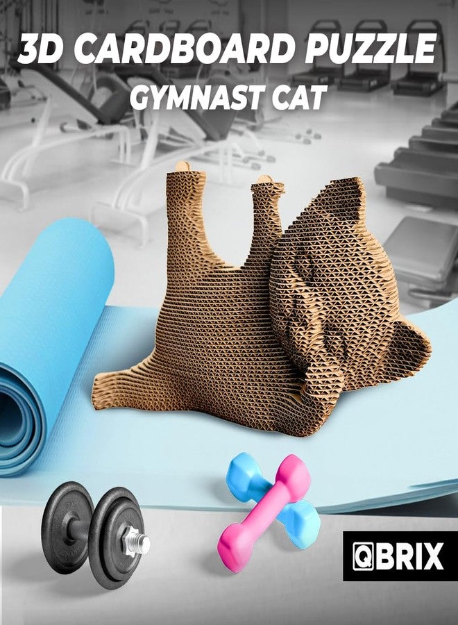 QBRIX Gymnast Cat 3D Puzzles for Adults, 3D Model Kit for Teens, DIY Crafts for Home Decor, Universal and Original Gift, Cardboard Model Building Kit, 14+ Craft Kit - Image 2