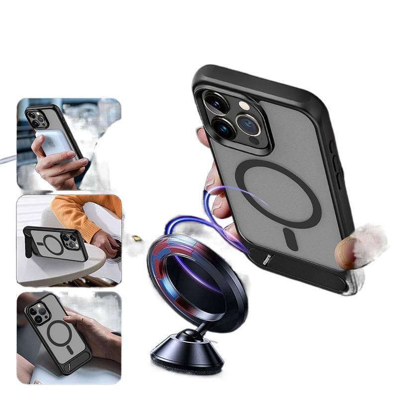 TPU+PC MagSafe Case for iPhone 16 / 16 Plus / 16 Pro / 16 Pro Max with Drop Protection and Anti-Fingerprint plus Shockproof plus Kickstand plus Strong Magnetic in Purple - Image 3