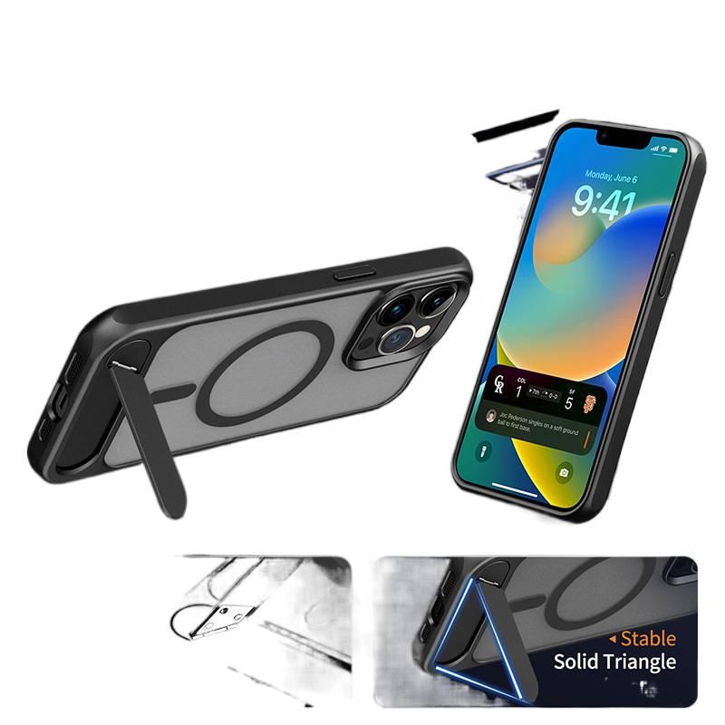 TPU+PC MagSafe Case for iPhone 16 / 16 Plus / 16 Pro / 16 Pro Max with Drop Protection and Anti-Fingerprint plus Shockproof plus Kickstand plus Strong Magnetic in Purple - Image 4