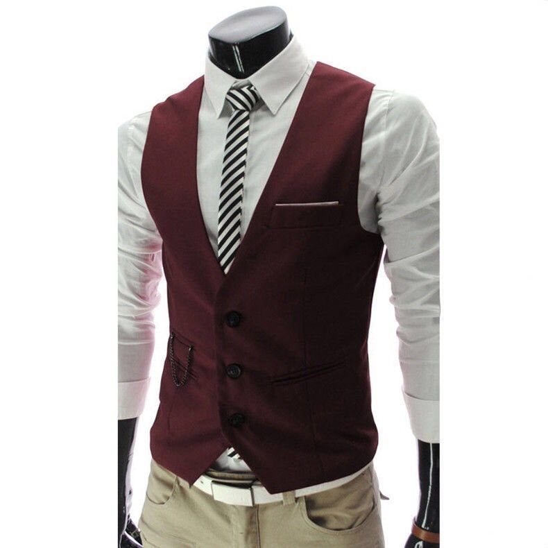 Suit Student Vest Slim Korean Men'S Business Wear Business Casual Thin Vest Vest Jacket - Image 1