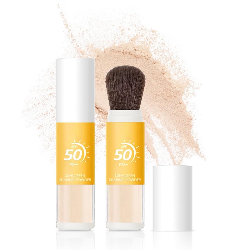 Sunscreen Setting Powder for FaceMineral Powder Sunscreen Oil Control Natural Matte Finish BreathableLonglasting Face Powder SPFAll Skin 1 PCS