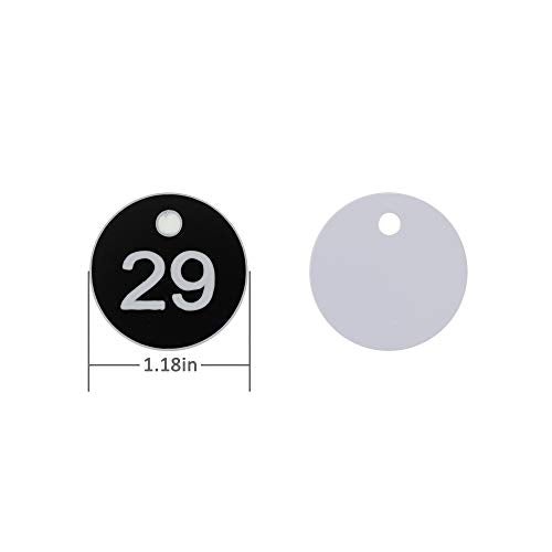 StayMax Plastic ID Number Tags Engraved Key Tag Without Key Rings 301500 Black - Image 3