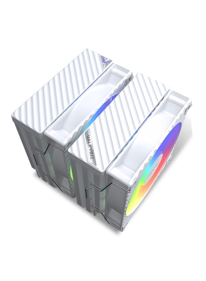 Valkyrie Dq125 Argb White Vk Cpu Air Cooler Dual Tower Reverse Gravity 6 Heatpipe Direct Touch Supports Lga1700/1851 Am5 Argb Lighting - Image 1