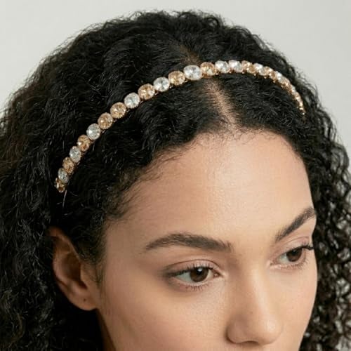 AccessHer Gold & Silver Rhinestone Hairband for Women & Girls | Stylish Hair Accessories for Weddings, Parties, Ethnic Wear & Rakhi Gift (Rose Gold 3, One Size) - Image 4