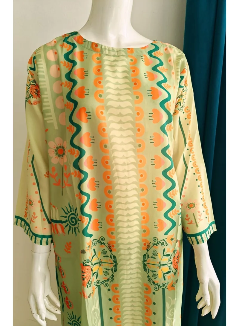 Bazm-A Fashion Atelier  FLOGREEN 2-Piece Printed Tunic and Trousers Set - VIRAL-2056 for Women | Best Price UAE