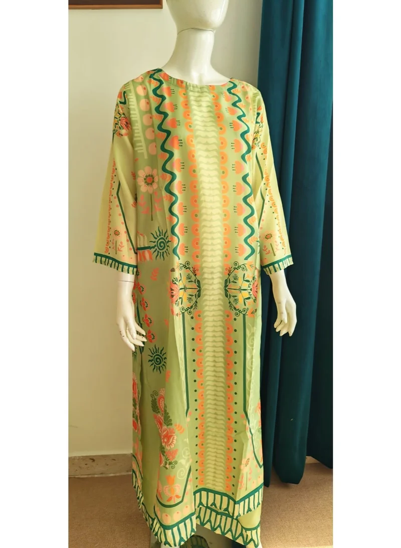 Bazm-A Fashion Atelier  FLOGREEN 2-Piece Printed Tunic and Trousers Set - VIRAL-2056 for Women | Best Price UAE