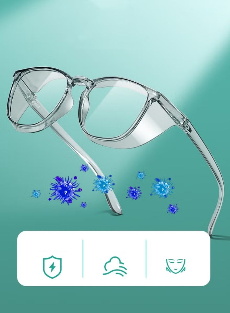 OMEVE Safety Goggles with Side Shields ,1 Pack Anti Pollen Goggles, Scratch Resistant,Anti-Fog,Clear Wraparound Lenses and No-Slip Grips,Clear Safety Goggles for Construction,Laboratory,Outdoor Work - Image 2