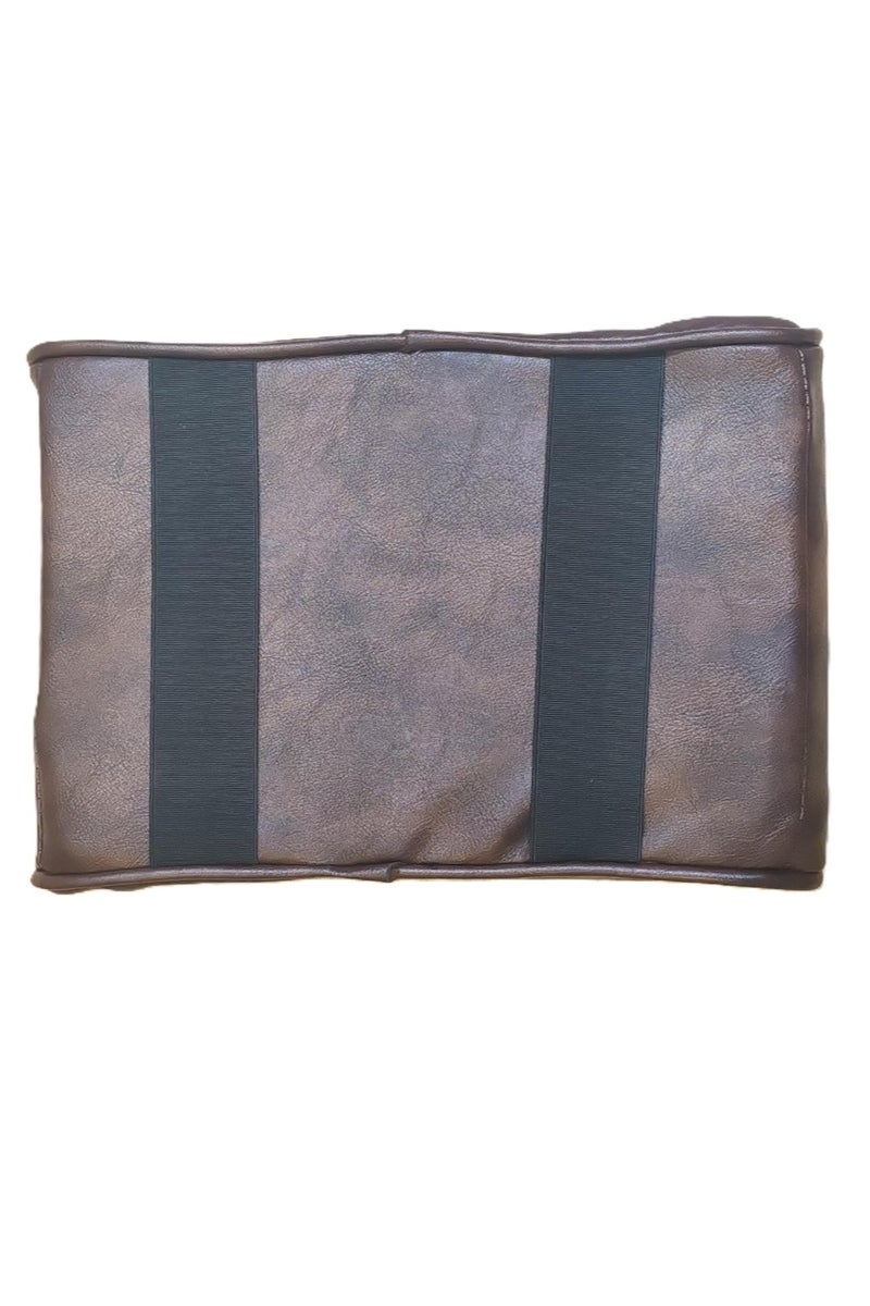 Luxury Quilted Leather Car Armrest Cushion – PU Leather Center Console Pad with Memory Foam, Non-Slip Design, and Universal Fit for Cars, SUVs, and Trucks (Solid Dark Brown) - Image 5