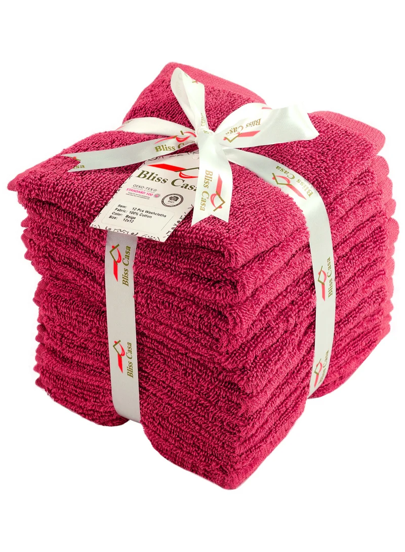Bliss Casa Bliss Casa 100% Combed Cotton Washcloths (12 Pack, 30 x 30 CM) - 500 GSM Washcloth, Face towel Set Highly Absorbent Quick Dry and Soft Towels