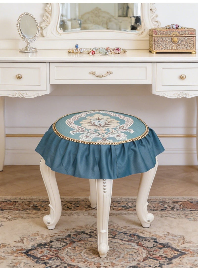 Round Dining Chair Pad Seat Cushion for Dressing Stool Kitchen Chair Non-Slip Washable Imitated Silk Jacquard Stool Pads for Bedroom Living Room Office, Diameter 35 cm - Image 5