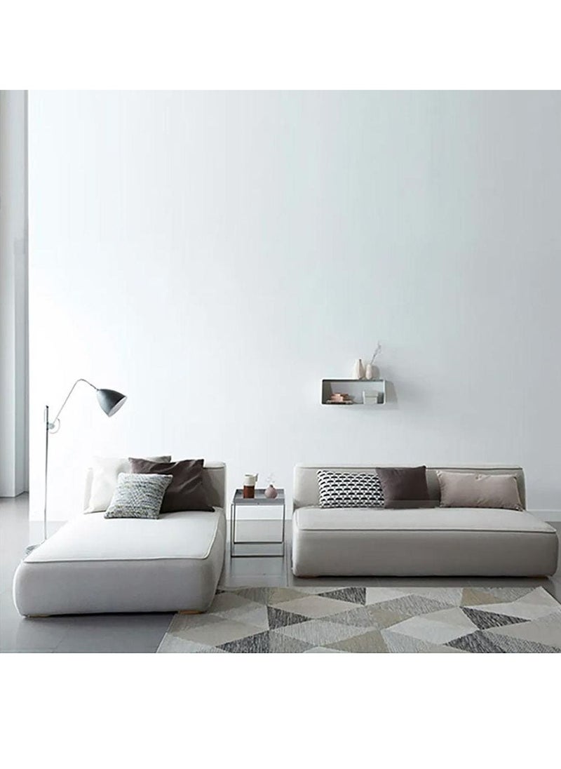 KARNAK Karnak Chelsea 3-Seater Luxury L-Shape Velvet Sofa with Free Pillows - Color Beige  - Image 3