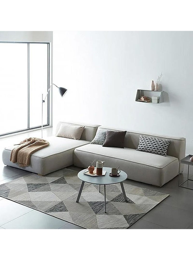 KARNAK Karnak Chelsea 3 Seater Luxury  L-Shape Velvet Sofa Color Beige  - Image 3