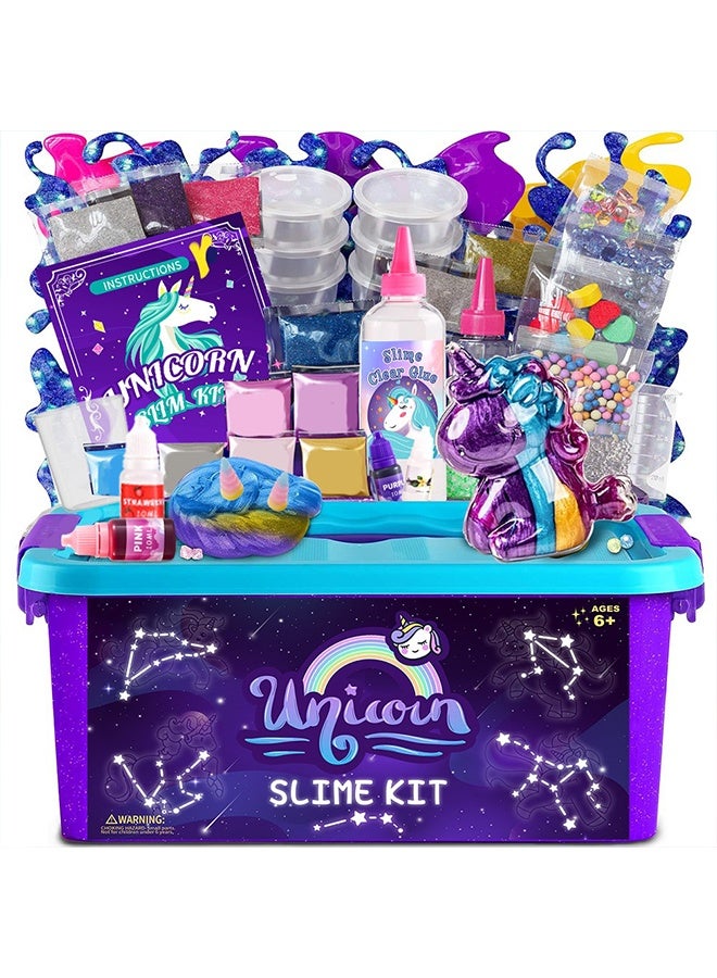 Beauenty Fluffy Unicorn Slime Kit for Girls, Cloud Slime Gift for Ages 6+ Kids Fun Slime Making Kit Awesome Craft Toy Birthday Present Ideas - Image 1