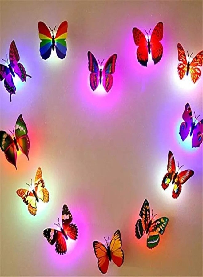 Newvent® Butterfly Led Night Lamp Colour-Full Decoration for Home | Peel and Stick Lights | Multi-Use Butterfly Lights for Festivals and Birthdays (Pack of 24) - Image 4