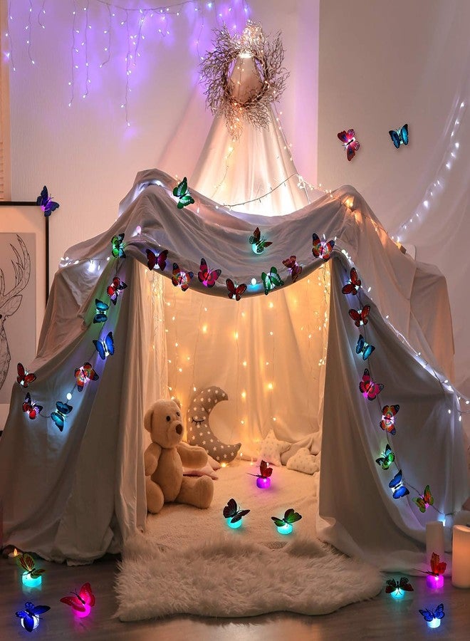 Newvent® Butterfly Led Night Lamp Colour-Full Decoration for Home | Peel and Stick Lights | Multi-Use Butterfly Lights for Festivals and Birthdays (Pack of 24) - Image 2
