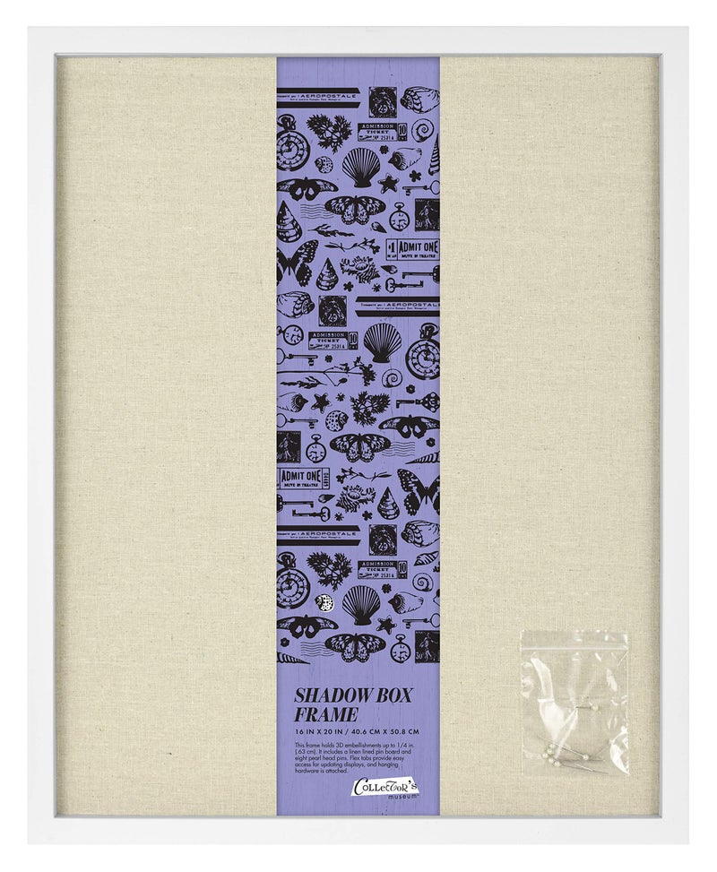 MCS Linen Lined Shadow Box Frame 16x20 White