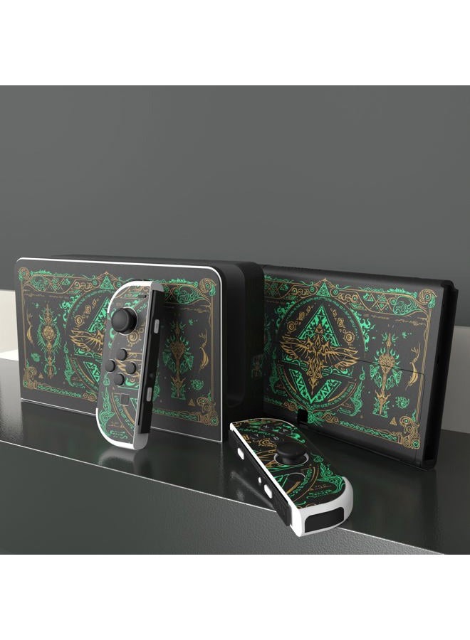 playvital ملصق حماية للجلد لجهاز نينتندو سويتش OLED، ملصق فينيل متوافق مع جويكون وكونسول ودوك وقبضة، توتم المملكة - Image 3