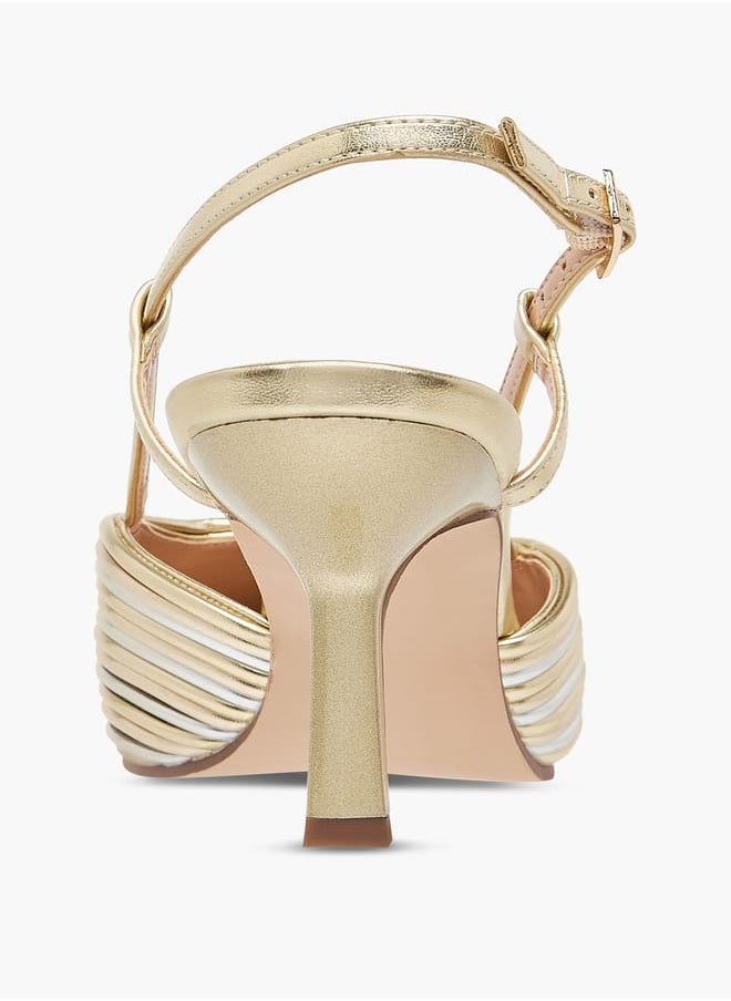 ELLE Women's Logo Accent Shoes with Stiletto Heels and Buckle Closure Ramadan Collection  - Image 5